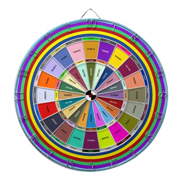 Designers Color Hex Code Chooser Dartboard (Front)