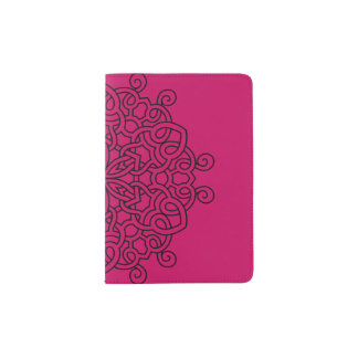 Designers stylish wallet : purple black passport holder