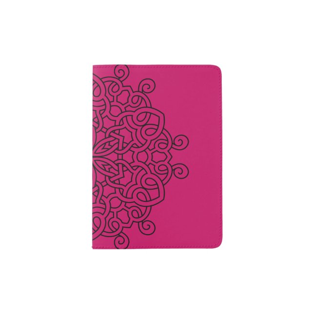 Designers stylish wallet : purple black passport holder (Front)