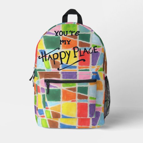 Designing for Positivity Happy Colors Happy Place Printed Backpack