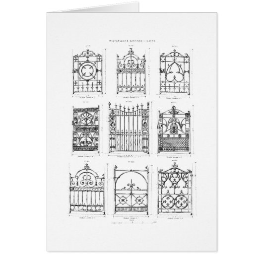 Designs for cast-iron gates, from 'Macfarlane's Ca Cards (Front)