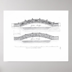 Designs for garden bridges, published 1773 (engrav poster