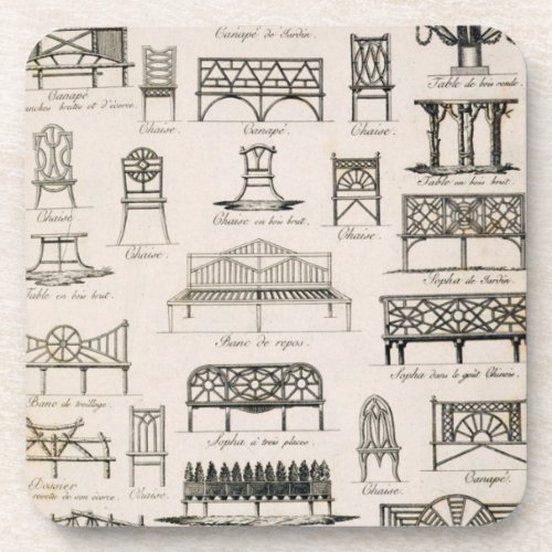 Designs for garden seats from A Compendium of Dr Coaster