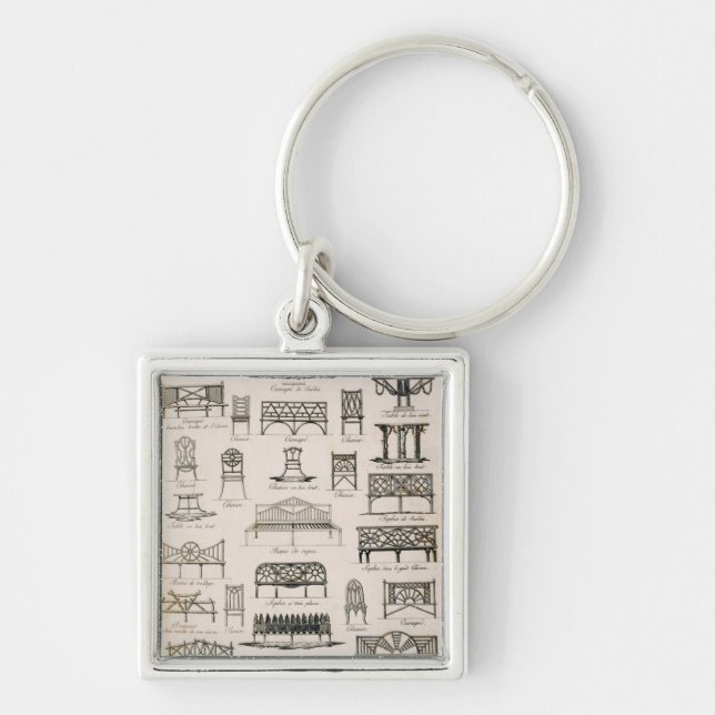 Designs for garden seats, from 'A Compendium of Dr Keychain (Front)