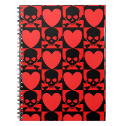 Designs with Skulls and Hearts Back to School Notebook