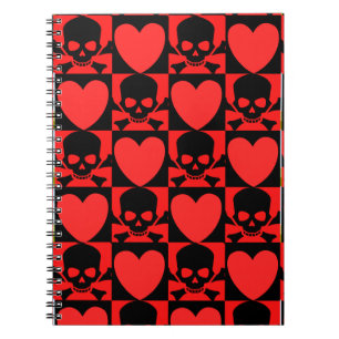 Designs with Skulls and Hearts Back to School Notebook