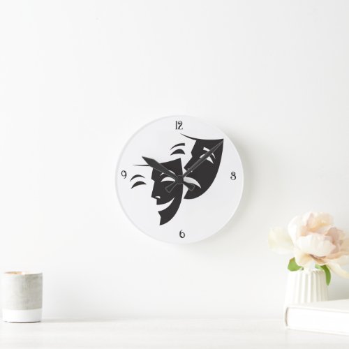 Desiner Drama Mask Wall Clock 