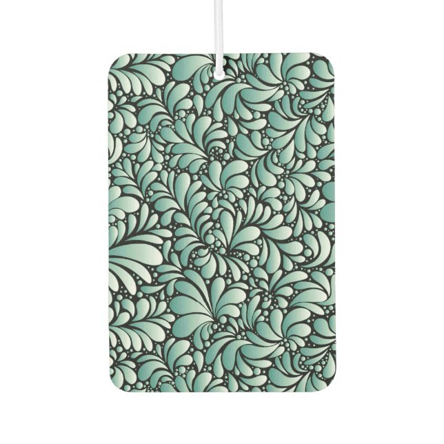 Desirable Fleur Pattern in Minty Green Air Freshener (Front)