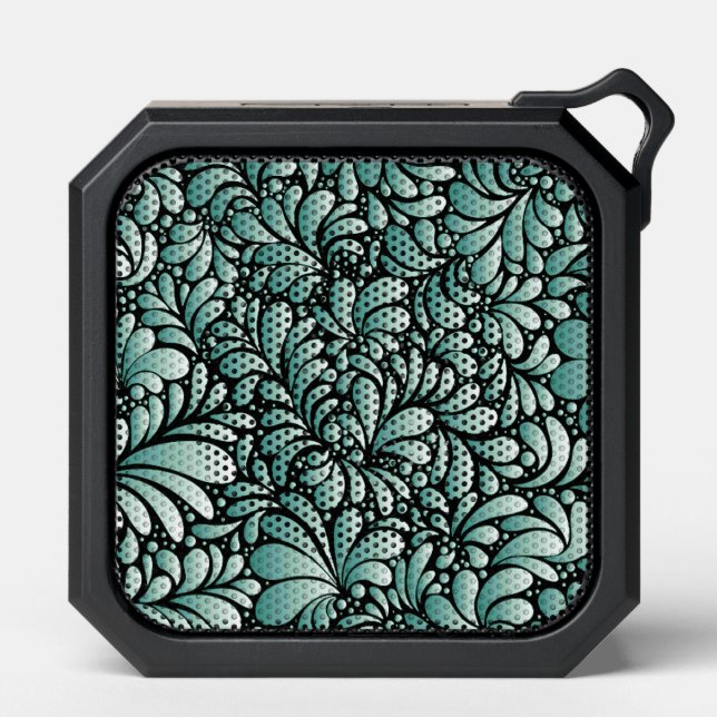 Desirable Fleur Pattern in Minty Green Bluetooth Speaker (Front)