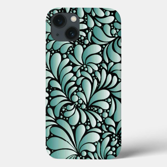 Desirable Fleur Pattern in Minty Green Case-Mate iPhone Case (Back)
