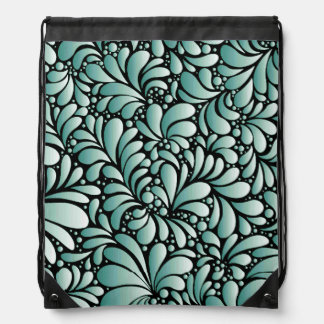 Desirable Fleur Pattern in Minty Green Drawstring Bag