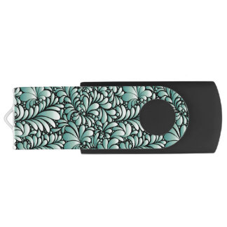 Desirable Fleur Pattern in Minty Green Flash Drive
