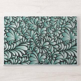 Desirable Fleur Pattern in Minty Green HP Laptop Skin