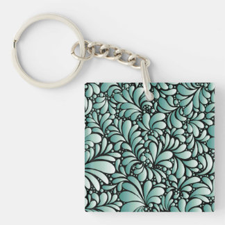 Desirable Fleur Pattern in Minty Green Keychain