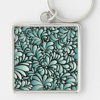 Desirable Fleur Pattern in Minty Green Keychain