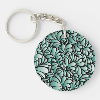 Desirable Fleur Pattern in Minty Green Keychain