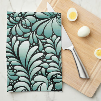 Desirable Fleur Pattern in Minty Green Kitchen Towel