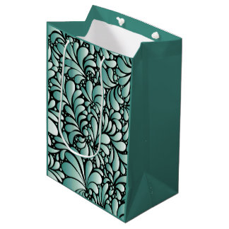 Desirable Fleur Pattern in Minty Green Medium Gift Bag