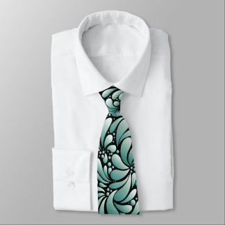 Desirable Fleur Pattern in Minty Green Neck Tie