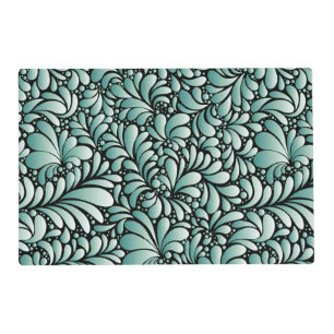 Desirable Fleur Pattern in Minty Green Placemat