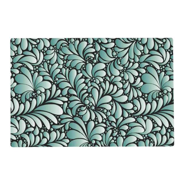 Desirable Fleur Pattern in Minty Green Placemat (Front)