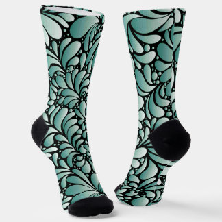 Desirable Fleur Pattern in Minty Green Socks