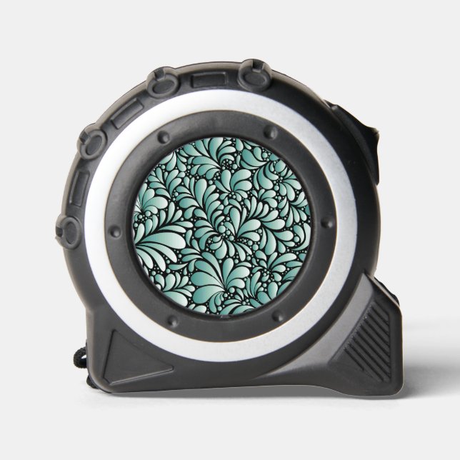 Desirable Fleur Pattern in Minty Green Tape Measure (Front)
