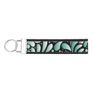 Desirable Fleur Pattern in Minty Green Wrist Keychain