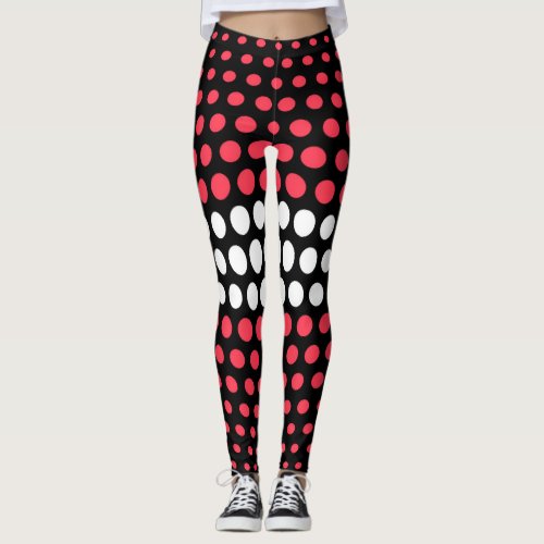 Desire and White Polka Dot Pattern Leggings