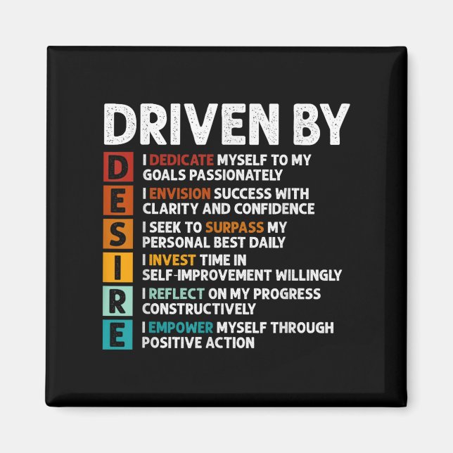Desire Definition Motivational Quote Affirmations  Magnet (Front)