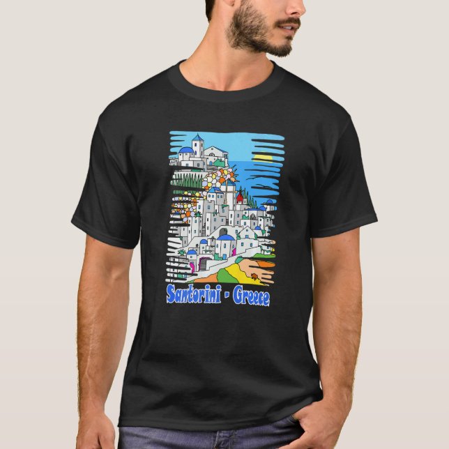 Desire Of Greece Souvenir Of A Trip To Santorini T-Shirt (Front)