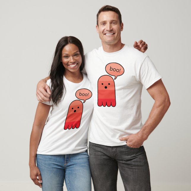 Desire Red Boo Ghost Halloween T-Shirt (Unisex)