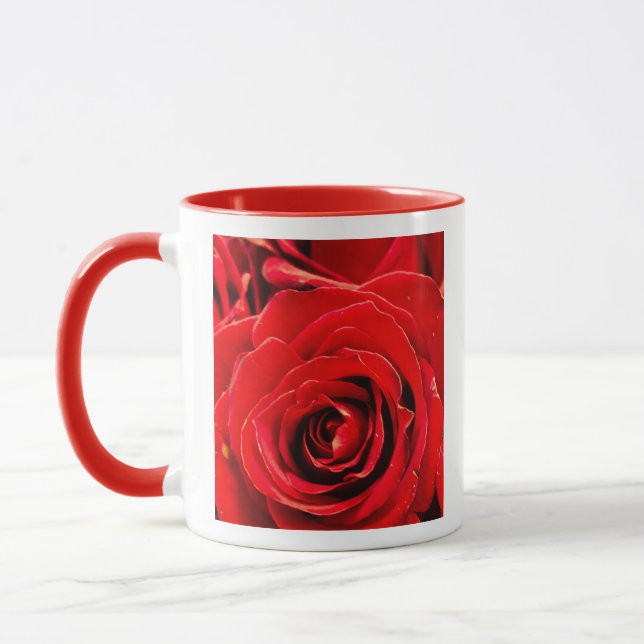 Desire Red Roses 11oz Two-Tone Mug Red (Left)