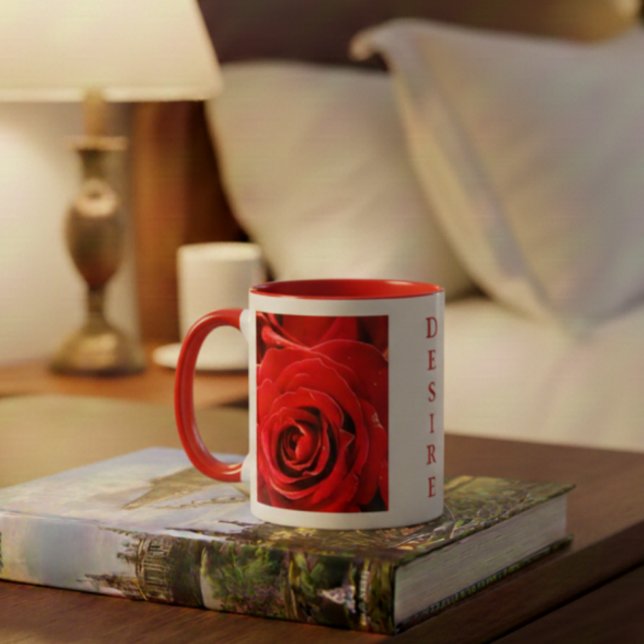 Desire Red Roses 11oz Two-Tone Mug Red (Red Roses Mug)