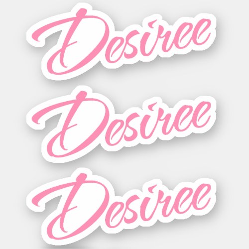 Desiree Decorative Name in Pink x3 Sticker