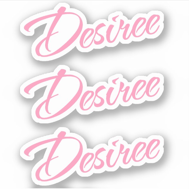 Desiree Decorative Name in Pink x3 Sticker (Front)