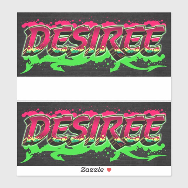 Desiree First Name Graffiti Sticker (Sheet)