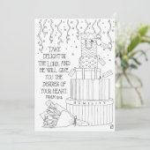 Desires of Your Heart Scripture Coloring Postcard (Standing Front)