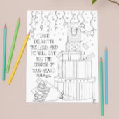 Desires of Your Heart Scripture Coloring Postcard