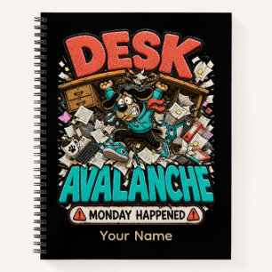 Desk Avalanche Personalized Funny Office T-Shirt Notebook