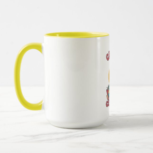 Desk Chaos + Hot Coffee – Women's Motivational Mug (Left)