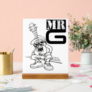 Desk Décor Musician décor Streetwear illustration Acrylic Sign
