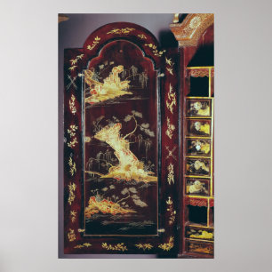 Desk decorated with Chinese lacquer Poster