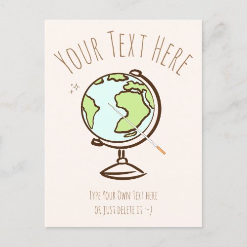 Desk Globe Geography Teacher Gift template Postcard