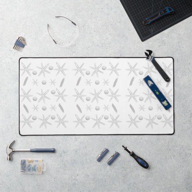 Desk Mat Abstract Stars Grey (Workstation)