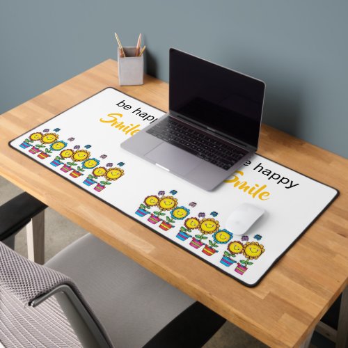 Desk Mat Be Happy Sunflowers Floral