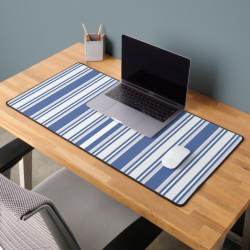 Desk Mat Blue & White Stripe