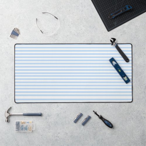 Desk Mat Blue & White Stripe