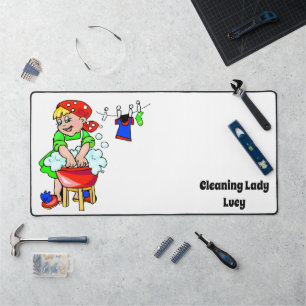 Desk Mat Cleaning Lady 