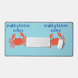 Desk Mat. Crabby before Coffee by Sommer Hamilton Mat